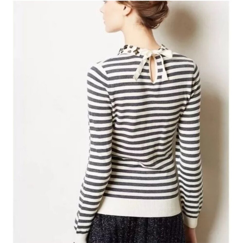 Anthropologie MOTH Caramella Pullover Sweater Striped - Picture 2 of 12